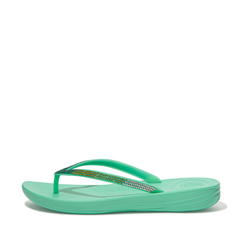 Fitflop Womens Flip-flops Mint Green - Iqushion Ombré Sparkle - 40VHZPIUD